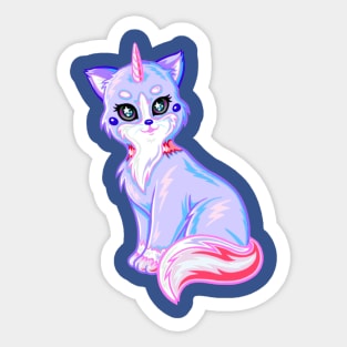 Blue Cat Sticker